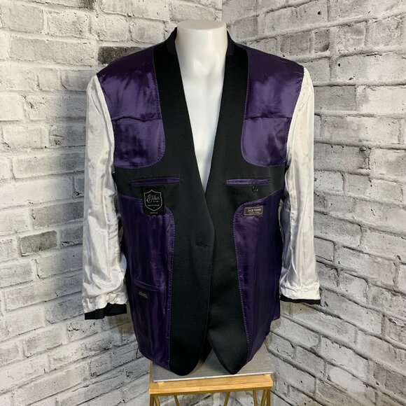 Vintage 90s Union Label Jack Victor Gable Tux Super 100's Wool Tuxedo Jacket - Picture 8 of 16